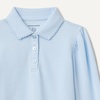 Amazon Essentials Girls and Toddlers’ Uniform Pique Long Sleeve Polo Shirt(Light Blue)