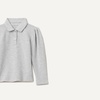 Amazon Essentials Girls and Toddlers’ Uniform Pique Long Sleeve Polo Shirt(Light Grey Heather)
