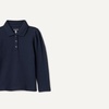 Amazon Essentials Girls and Toddlers’ Uniform Pique Long Sleeve Polo Shirt(Navy)