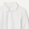 Amazon Essentials Girls and Toddlers’ Uniform Pique Long Sleeve Polo Shirt(White)