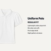 Amazon Essentials Girls and Toddlers’ Uniform Pique Polo Shirt(White)