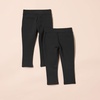 Amazon Essentials Girls and Toddlers’ Uniform Slim Fit Ponte-Knit Pant with Elastic Waist, Pull On, Pack of 2(Black)