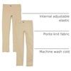 Amazon Essentials Girls and Toddlers’ Uniform Slim Fit Ponte-Knit Pant with Elastic Waist, Pull On, Pack of 2(Khaki Brown)