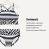 Amazon Essentials x Sofia Grainge Toddler and Baby Girls’ Two Piece Swimsuit with Crisscross Straps, Double-Layer Flounce(Ivory Navy Even Stripe)