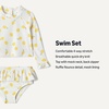 Amazon Essentials x Sofia Grainge Toddlers and Baby Girls’ Two-Piece Long Sleeve Rashguard Set, Multipacks(Ivory Lemon)