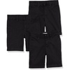 Amazon Essentials Boys and Toddlers’ School Uniform Woven Flat-Front Shorts with Elastic Waist(3-pack Black)