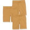 Amazon Essentials Boys and Toddlers’ School Uniform Woven Flat-Front Shorts with Elastic Waist(3-pack Dark Khaki)