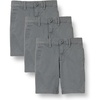Amazon Essentials Boys and Toddlers’ School Uniform Woven Flat-Front Shorts with Elastic Waist(3-pack Grey)