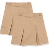 Amazon Essentials Girls’ Pleated Uniform Skorts with Built-in Shorts, Pull-on, Stretchy, Multipacks(Khaki Brown)