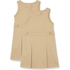 Amazon Essentials Girls’ School Uniform Pleated Jumper Dress(2-pack Khaki)