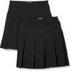 Amazon Essentials Girls’ Uniform Pleated Skort with Built-in Shorts, Elastic Waist, Pack of 2(Black)