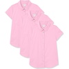 Amazon Essentials Girls’ Uniform Short Sleeve Stretch Poplin Button-Down Shirts, Pack of 3(Pink)