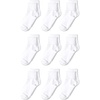 Amazon Essentials Girls and Toddlers’ Cotton Blend Ankle Uniform Turn Cuff Socks, 9 Pairs(White)