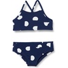 Amazon Essentials Girls and Toddlers’ Cross Back Bikini Set(Deep Blue Ivory Abstract Dots)