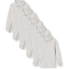 Amazon Essentials Girls and Toddlers’ Long-Sleeve School Uniform Interlock Polo Shirts(5-pack Heather Grey)