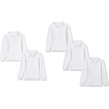 Amazon Essentials Girls and Toddlers’ Long-Sleeve School Uniform Interlock Polo Shirts(5-pack White)