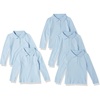 Amazon Essentials Girls and Toddlers’ Long-Sleeve School Uniform Interlock Polo Shirts(Light Blue)