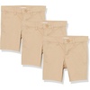 Amazon Essentials Girls and Toddlers’ School Uniform Shorts with Adjustable Waist, Flat Front(3-pack Khaki)