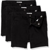 Amazon Essentials Girls and Toddlers’ School Uniform Shorts with Adjustable Waist, Flat Front(Black)