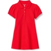 Amazon Essentials Girls and Toddlers’ Short Sleeve Polo Dress(Bright Poppy Red)