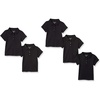 Amazon Essentials Girls and Toddlers’ Short Sleeve Uniform Polo Shirt, Multipacks(5-pack Black)