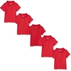 Amazon Essentials Girls and Toddlers’ Short Sleeve Uniform Polo Shirt, Multipacks(5-pack Red)