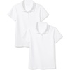 Amazon Essentials Girls and Toddlers’ Short Sleeve Uniform Polo Shirt, Multipacks(White/White)