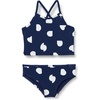Deep Blue Ivory Abstract Dots
