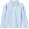 Amazon Essentials Girls and Toddlers’ Uniform Pique Long Sleeve Polo Shirt(Light Blue)