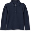 Amazon Essentials Girls and Toddlers’ Uniform Pique Long Sleeve Polo Shirt(Navy)