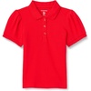 Amazon Essentials Girls and Toddlers’ Uniform Pique Polo Shirt(Bright Poppy Red)