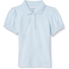 Amazon Essentials Girls and Toddlers’ Uniform Pique Polo Shirt(Light Blue)