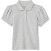 Amazon Essentials Girls and Toddlers’ Uniform Pique Polo Shirt(Light Grey Heather)