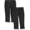 Amazon Essentials Girls and Toddlers’ Uniform Slim Fit Ponte-Knit Pant with Elastic Waist, Pull On, Pack of 2(Black)