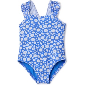 Amazon Essentials Baby Girls’ Ruffle One-Piece Swimsuit(Blue Ditsy Floral)