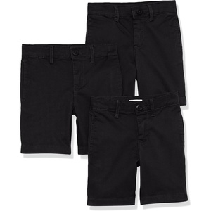 Amazon Essentials Boys and Toddlers’ School Uniform Woven Flat-Front Shorts with Elastic Waist(3-pack Black)