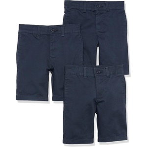 Amazon Essentials Boys and Toddlers’ School Uniform Woven Flat-Front Shorts with Elastic Waist(3-pack Navy)