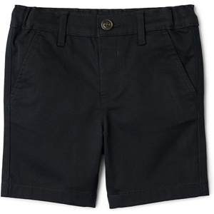 Amazon Essentials Boys and Toddlers’ School Uniform Woven Flat-Front Shorts with Elastic Waist(Black)