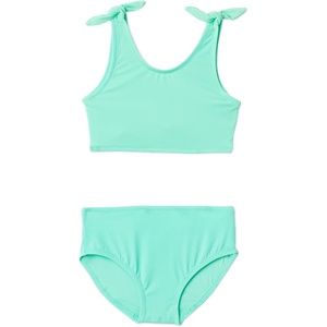 Amazon Essentials Girls’ 2pc Bow Bikini Swim Set, Quick-Dry Stretch Fabric(Bright Mint Green)