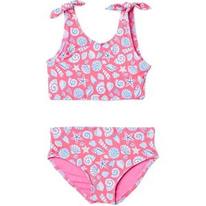 Amazon Essentials Girls’ 2pc Bow Bikini Swim Set, Quick-Dry Stretch Fabric(Hot Pink Shells)