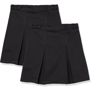 Amazon Essentials Girls’ Pleated Uniform Skorts with Built-in Shorts, Pull-on, Stretchy, Multipacks(Black)
