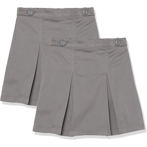 Amazon Essentials Girls’ Pleated Uniform Skorts with Built-in Shorts, Pull-on, Stretchy, Multipacks(Grey)