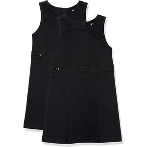 Amazon Essentials Girls’ School Uniform Pleated Jumper Dress(2-pack Black)