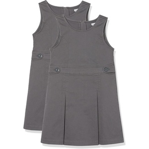 Amazon Essentials Girls’ School Uniform Pleated Jumper Dress(2-pack Grey)