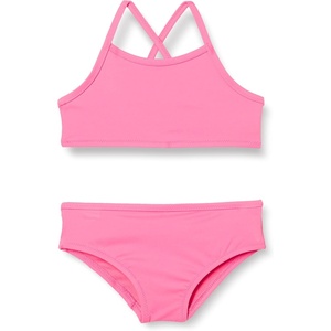 Amazon Essentials Girls and Toddlers’ Cross Back Bikini Set(Hot Pink)