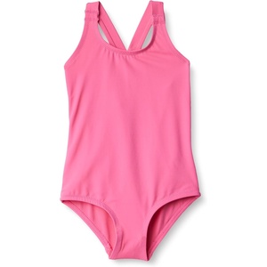 Amazon Essentials Girls and Toddlers’ Cross-Back One-Piece Swimsuit(Hot Pink)