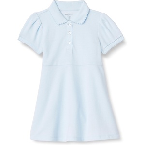 Amazon Essentials Girls and Toddlers’ Short Sleeve Polo Dress(Light Blue)