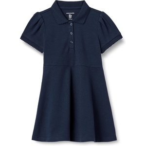 Amazon Essentials Girls and Toddlers’ Short Sleeve Polo Dress(Navy)