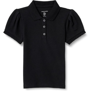 Amazon Essentials Girls and Toddlers’ Uniform Pique Polo Shirt(Black)