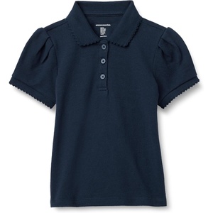 Amazon Essentials Girls and Toddlers’ Uniform Pique Polo Shirt(Navy)